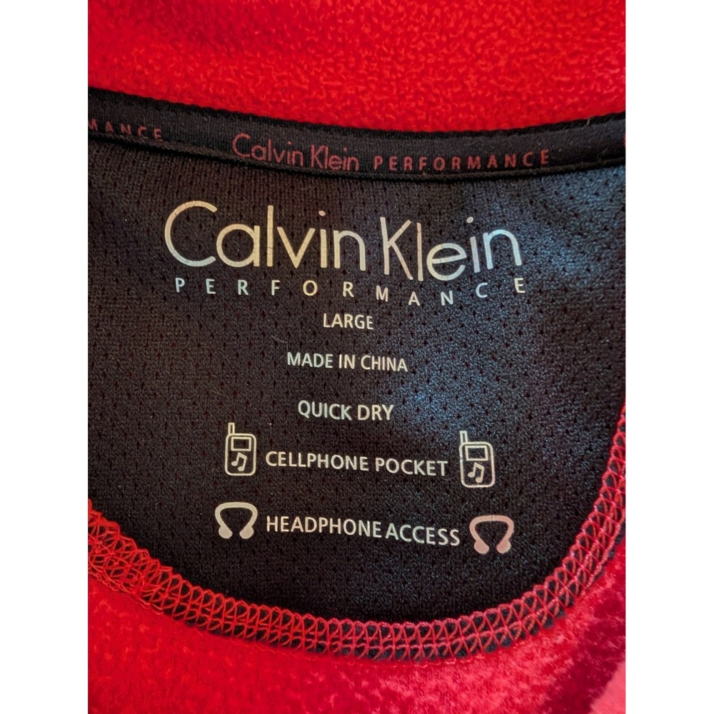 Calvin Klein Performance Fleece Full Zip Vest Womens L Coral Raspberry Pink Red - Picture 3 of 9